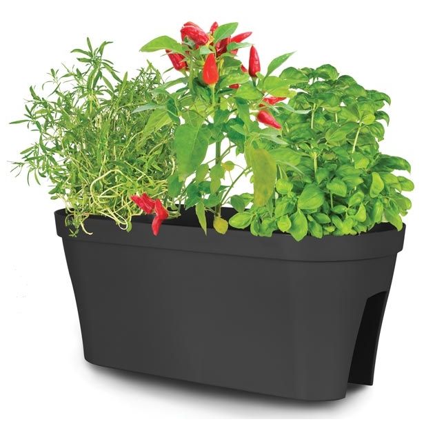 PE ZUNANJE KORITO MONACO 60X26X24CM OGRAJNO, ANTRACIT