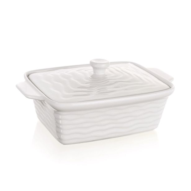 PEKAČ CULINARIA 28X18 CM CULINARIA BELI S POKROVOM