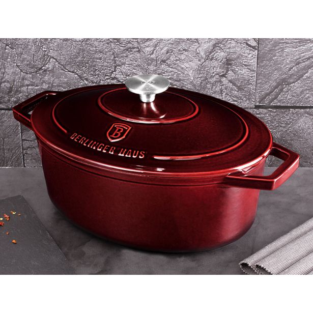 PEKAČ / MODEL ZA PEKO BERLINGER HAUS OVALNI PEKAČ S POKROVOM 32CM LITOŽELEZNI