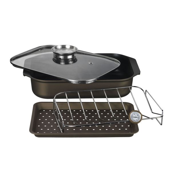 PEKAČ TOGNANA 34X25 CM DIAMANTEA Z MREŽO IM TERMOMETROM