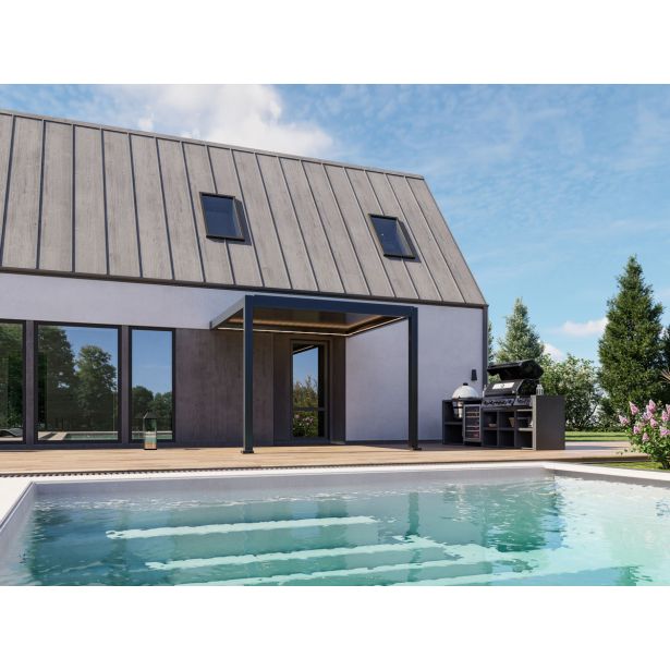 PERGOLA BELLANO BIOKLIMATSKA MOTORIZIRANA 3X3 M -PRITRJENA V STENO