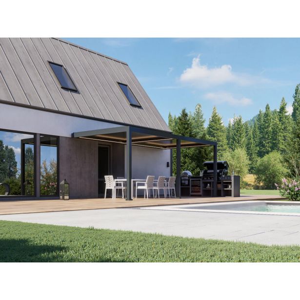 PERGOLA BELLANO BIOKLIMATSKA MOTORIZIRANA 6X3 -PRITRJENA V STENO