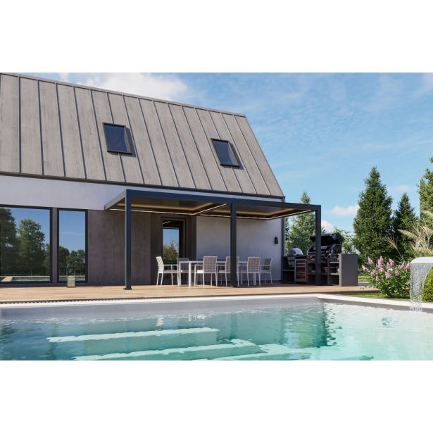 PERGOLA BELLANO BIOKLIMATSKA MOTORIZIRANA 6X3 -PRITRJENA V STENO