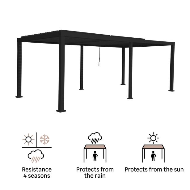 PERGOLA CLIMA BIOKLIMATSKA POLNA ALU 313X614 TEMNO SIVA