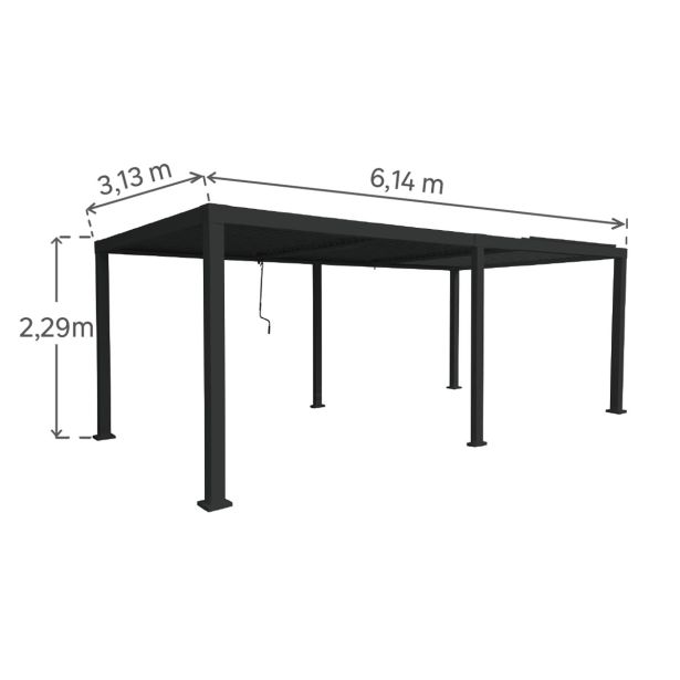 PERGOLA CLIMA BIOKLIMATSKA POLNA ALU 313X614 TEMNO SIVA