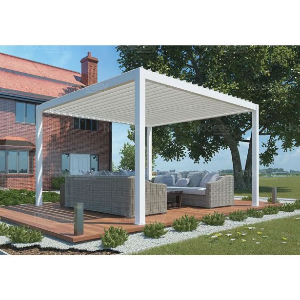 PERGOLA HOOEASY E8630 MOTORIZIRANA 4X3 M LED LUČI DALJINSKO UPRAV