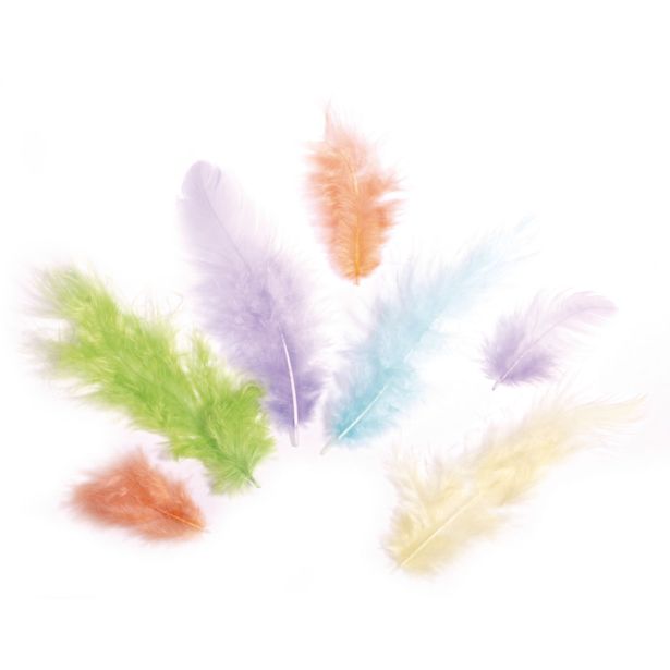 PERJE, MEŠANE BARVE, 3-10 CM, 10 G