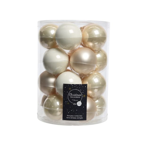 STEKLENA BUNKA PERLA/BELE BARVE, 20/1, FI 60 MM