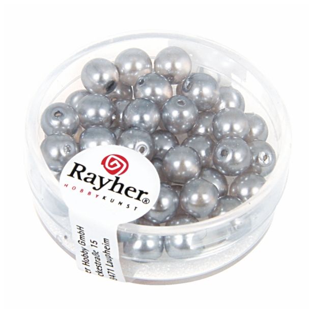 PERLE RAYHER PERLE STEK. RENAISSANCE SREB.SIVE, 6 MM, 45 KOM.