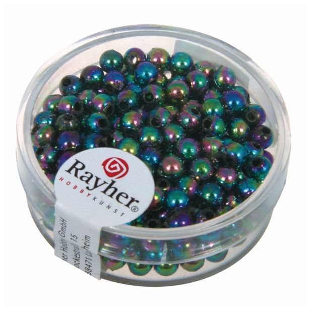 PERLE RAYHER PERLE VOŠČENE, 4 MM IRIS ČRNE, 240 KOS.