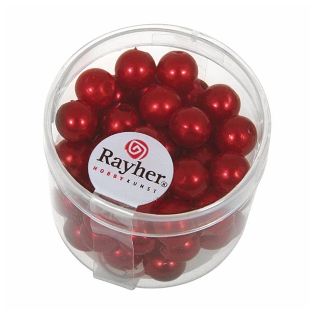PERLE RAYHER PERLE VOŠČENE, 8 MM RDEČE, 62 KOSOV