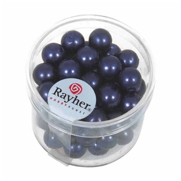 PERLE RAYHER PERLE VOŠČENE, 8 MM TEM.MODRE, 62 KOSOV