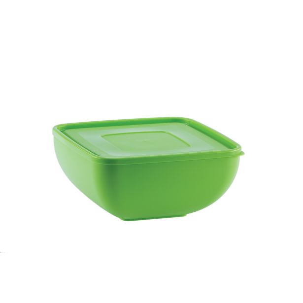 PIKNIK PROGRAM UCSAN PLASTIK SKLEDA S POKROVOM 2.5 L KVADRATNA ZELENE BARVE