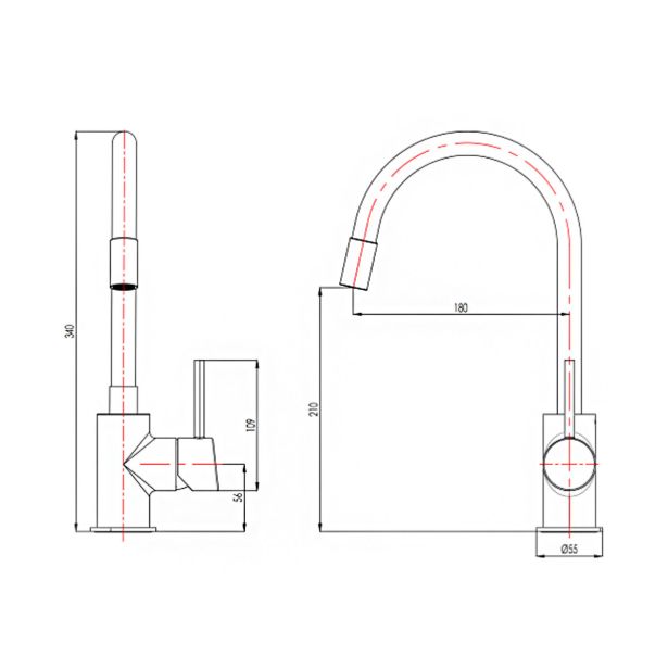 KUHINJSKA PIPA BLITZ K 203/3 FLEX ČRNA SILIKONSKA IZLIVNA CEV