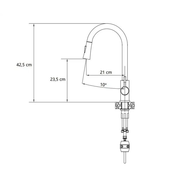 PIPA KUHINJSKA QUADRON JULIA INOX