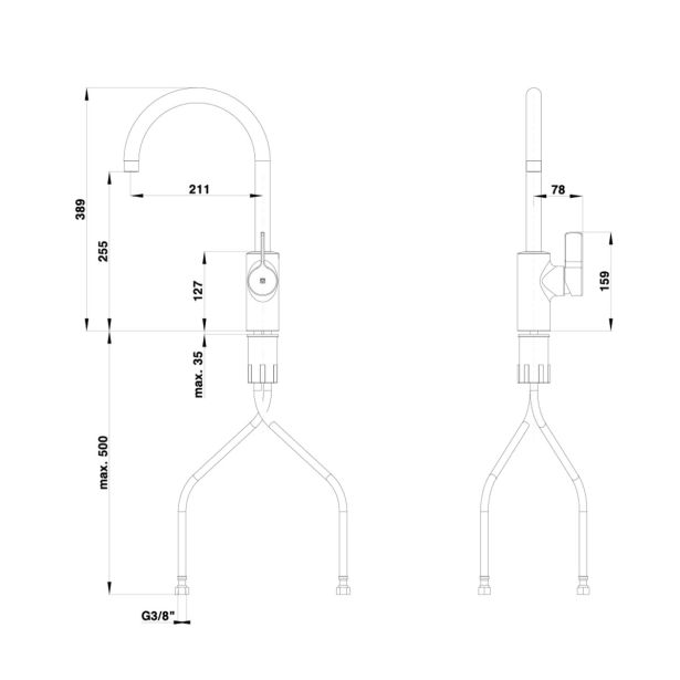 PIPA KUHINJSKA UNITAS ELITE ES20NI BRUŠENI NIKELJ