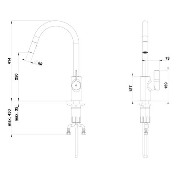 PIPA KUHINJSKA UNITAS ELITE ES22 IZVLEČNA