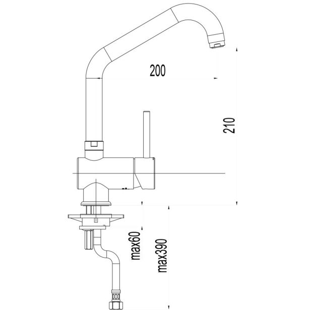 PIPA KUHINJSKA UNITAS FRESH STOJEČA BREZ CEVI IN SIFONA