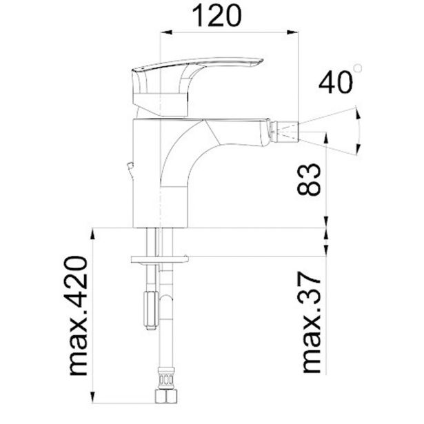 PIPA ZA BIDE UNITAS ELITE E50B ČRNA BREZ ZG. DELA SIFONA