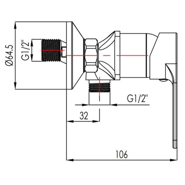 PIPA ZA TUŠ KAD BLITZ LIFE 1317, BREZ GIBLJIVE CEVI IN PRHE