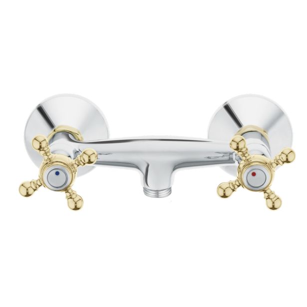 PIPA ZA TUŠ KAD UNITAS STIL PRHA, BREZ GIBLJIVE CEVI IN ROČKE, KROM/ZLATA