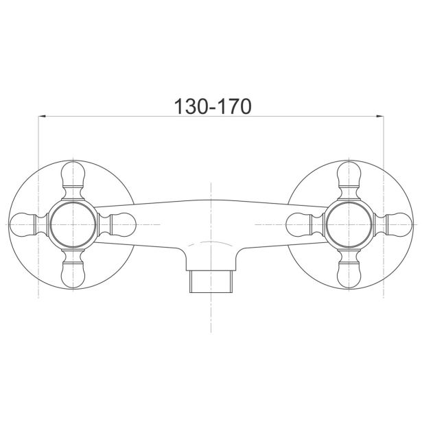 PIPA ZA TUŠ KAD UNITAS STIL PRHA, BREZ GIBLJIVE CEVI IN ROČKE, KROM/ZLATA