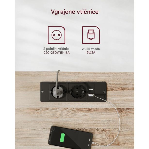 PISALNA MIZA VASAGLE ELEKTRIČNO NASTAVLJIVA LSD114W01-1+2