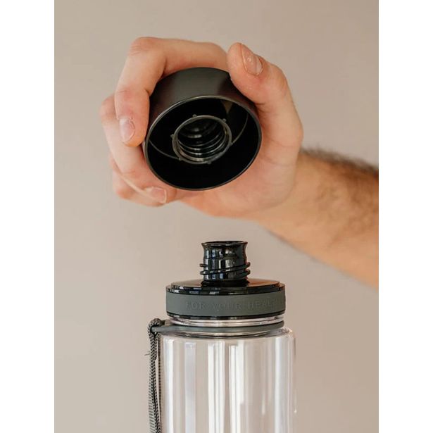 PLASTENKA ZA VODO EQUA PLAIN BLACK 600 ML, BREZ BPA