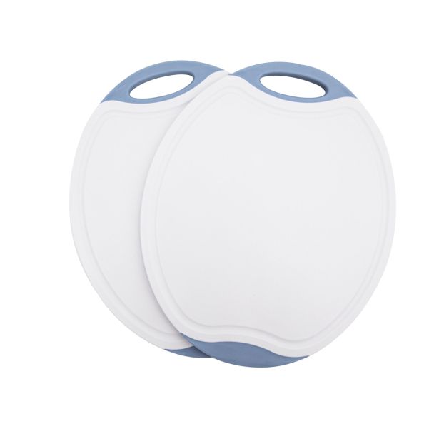 PLASTIČNA DESKA STEUBER 37X30.5 CM OVALNA ZA REZANJE BELA Z MODRIM