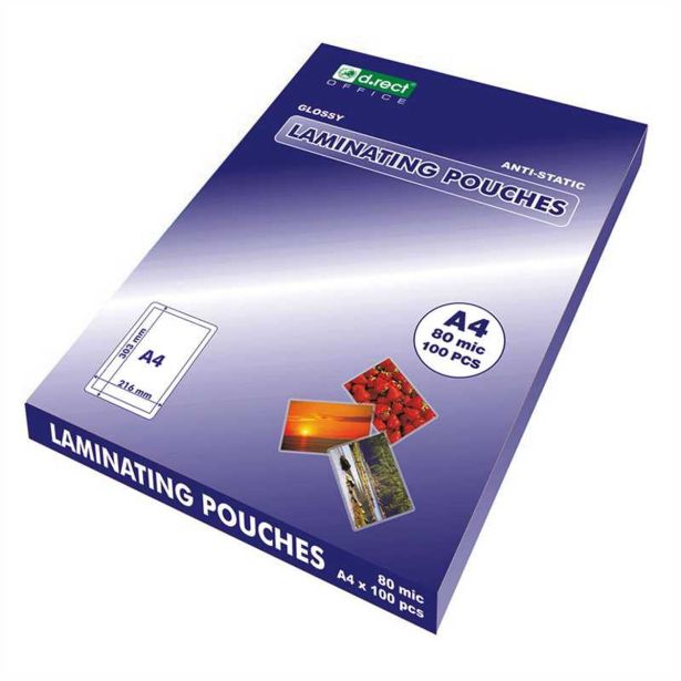 PLASTIFIKATOR IN DODATKI LEVIA ŽEPKI ZA PLASTIFIC. A4 80MIC D.RECT 1/100
