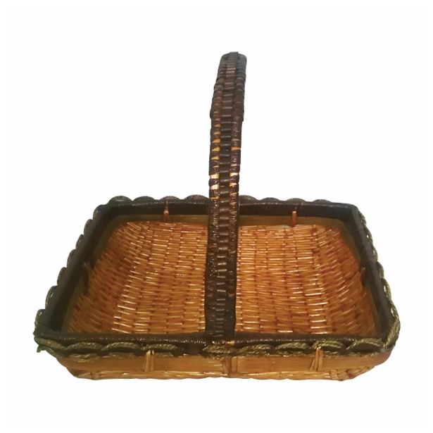 PLETENA KOŠARA Z ROČAJEM NIZKA OGLATA VELIKA RATAN