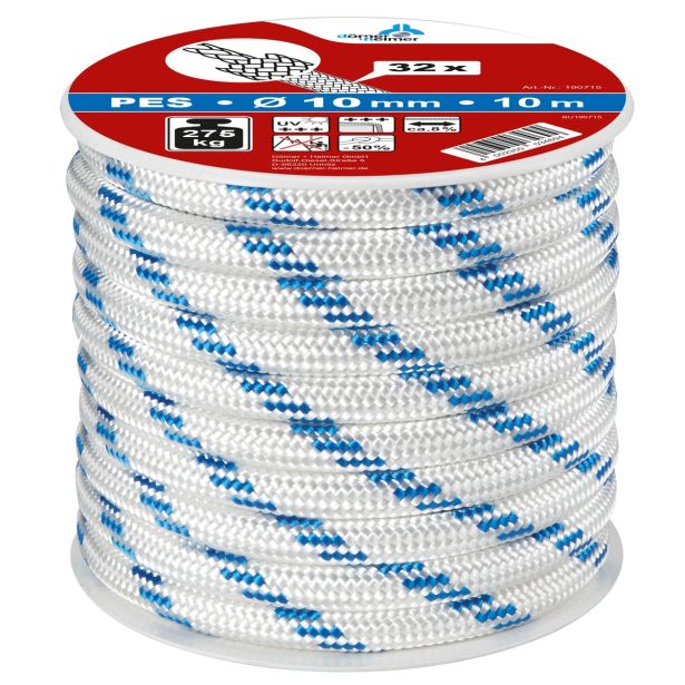 VEČNAMENSKA VRV DÖRNER + HELMER VRV POLIESTER BELA-MODRA/MODRA 10MM 10M