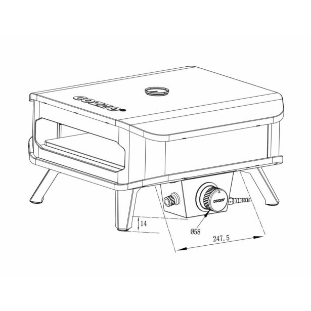 PLINSKA PEČ ZA PICO COZZE 5KW 33 CM S TERMOMETROM