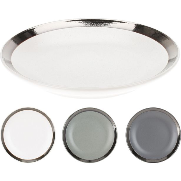 PLITVI KROŽNIK EH 20 CM KOVINSKA OBROBA RAZLIČN BARVE