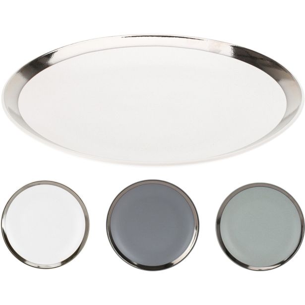 PLITVI KROŽNIK EH 27 CM KOVINSKA OBROBA RAZLIČN BARVE