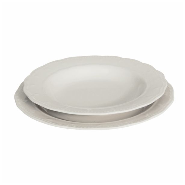 PLITVI KROŽNIK KAROLINA 25 CM GLORIA BONE CHINA