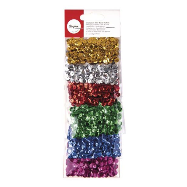 PLOŠČICE BLEŠČICE MEŠANE - OSNOVNE BARVE,6 X 7 G