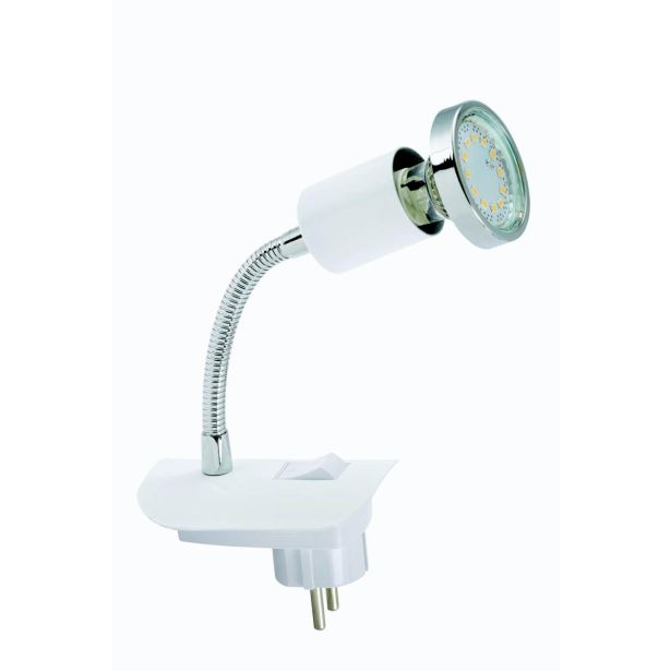 NAMIZNA SVETILKA PLUG-IN 1X3W GU10, BELA S STIKALOM