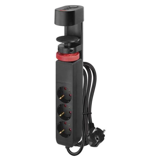 PODALJŠEK S STIKALOM EMOS PRITRDILNI 3 ŠUKO 2XUSB + USB C 1.5M