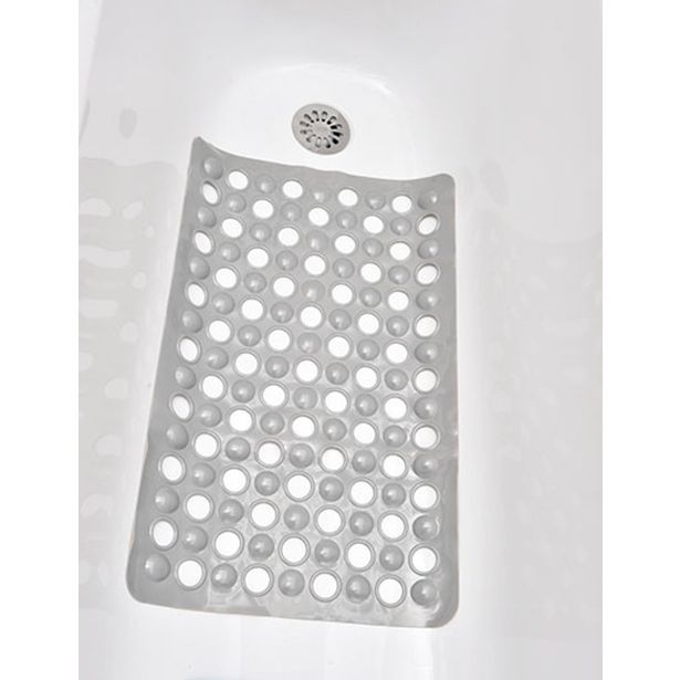 TENDANCE PODLOGA ZA KAD 60 X 38 CM Z LUKNJICAMI, PROZORNO SIVA