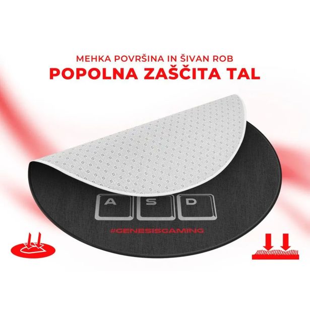 PODLOGA ZA GAMING STOL GENESIS TELLUR 300 POWER, ČRNA