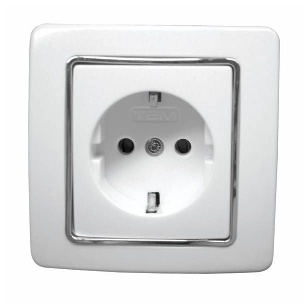 PODOMETNA VTIČNICA EKONOMIK VARNOSTNA BELI DUROPLAST, VIJAČNA