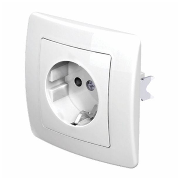 PODOMETNA VTIČNICA EKONOMIK VARNOSTNA Z ZAŠČITO BELA, VIJAČNA