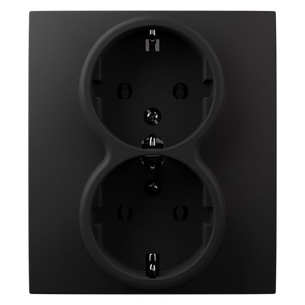 PODOMETNA VTIČNICA I700 VARNOSTNA DVOJNA ČRNA MAT, VIJAČNA