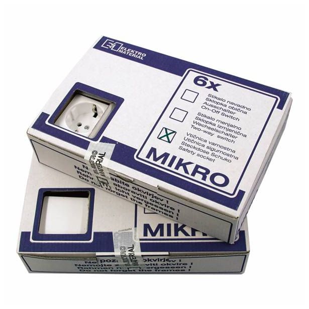 PODOMETNA VTIČNICA MIKRO VARNOSTNA 1/6 BELA, VIJAČNA, BOK