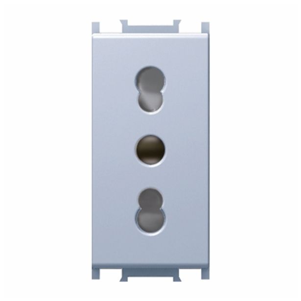 PODOMETNA VTIČNICA MODUL ITALIJANSKA SREBRNA, VIJAČNA, 1M, BOK