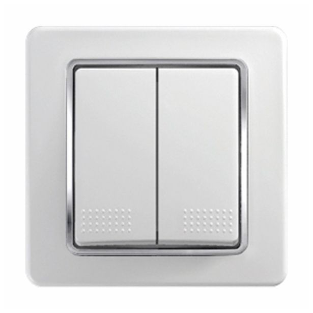 PODOMETNO STIKALO EKONOMIK DVOJNO MENJALNO 10AX BELI DUROPLAST