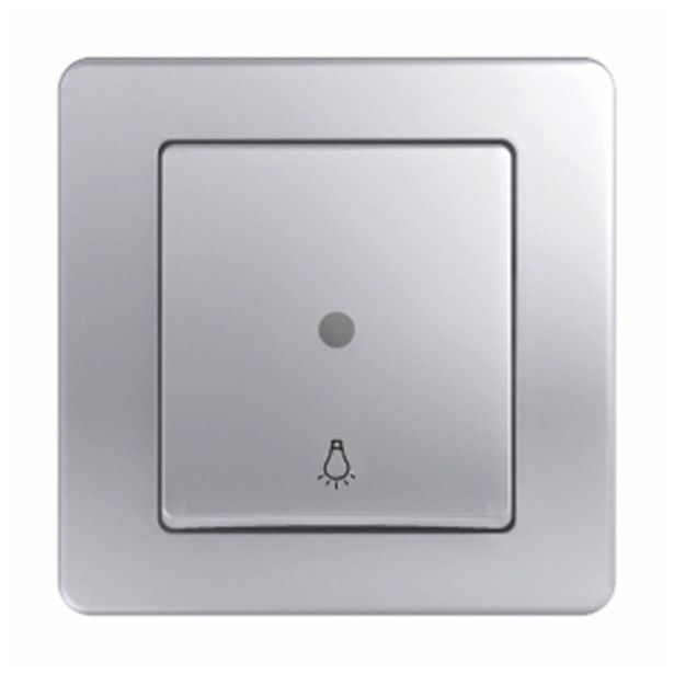 PODOMETNO TIPKALO EKONOMIK NAVADNO 10A, TI 51 SREBRNO, LUČ, S TLIVKO