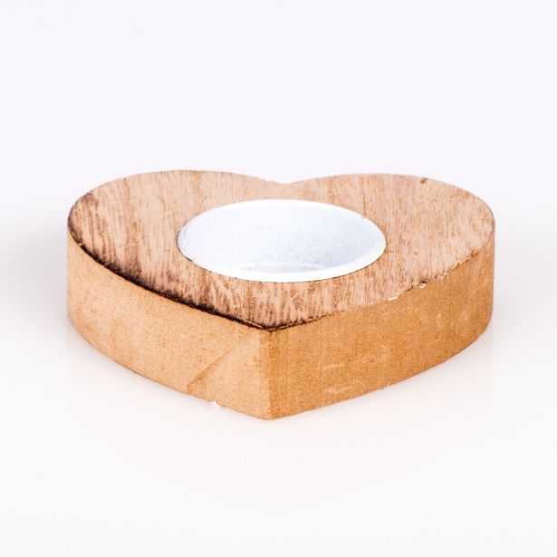 SVEČNIK PODSTAVEK ZA SVEČO LES/ŽELEZO