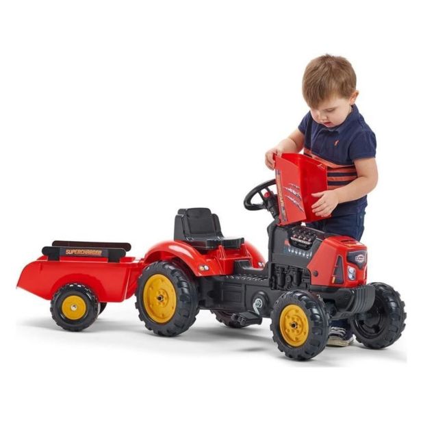 POGANJALEC FALK TRAKTOR S PRIKOLICO RDEČ